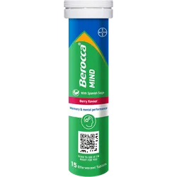 Berocca Mind Effervescent Tablets Berry Flavour Pack of 15