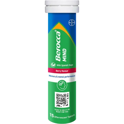 Berocca Mind Effervescent Tablets Berry Flavour Pack of 15