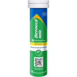 Berocca Mind Effervescent Tablets Citrus Flavour Pack of 15