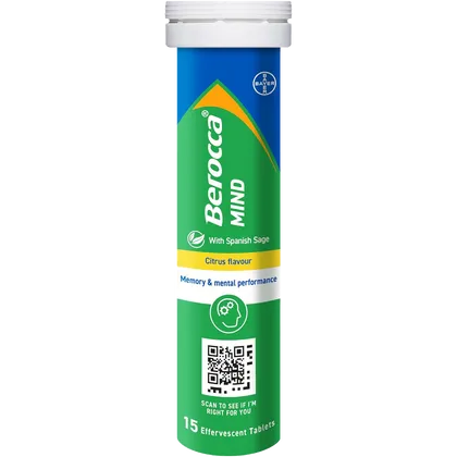 Berocca Mind Effervescent Tablets Citrus Flavour Pack of 15