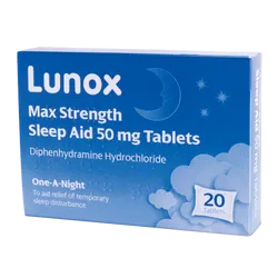Lunox Max Strength One a Night Sleep Aid Tablets Pack of 20