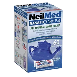 Neilmed NasaFlo Neti Pot With 60 Premixed Sachets