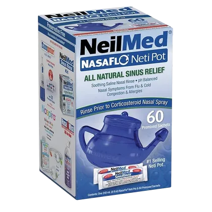 Neilmed NasaFlo Neti Pot With 60 Premixed Sachets