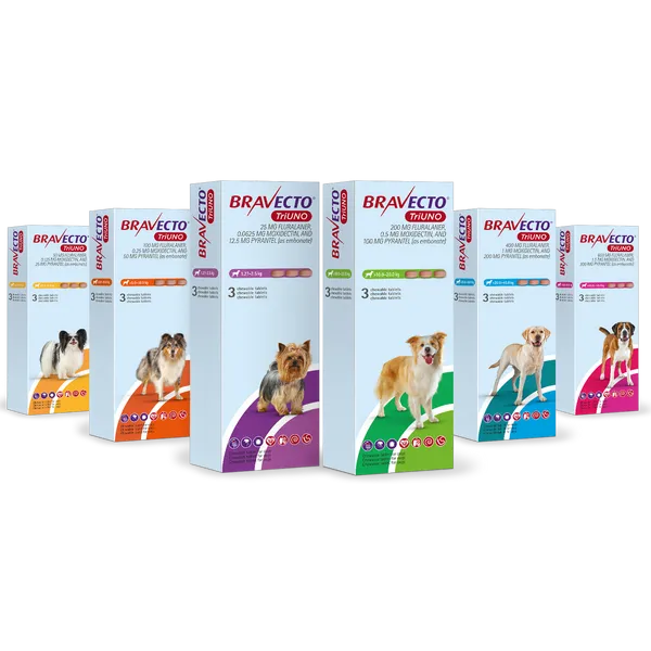 Bravecto TriUNO Chewable Tablet 600mg >40.0 – 60.0kg