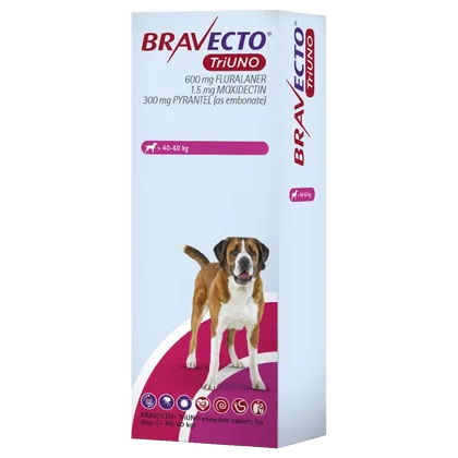 Bravecto TriUNO Chewable Tablet 600mg >40.0 – 60.0kg