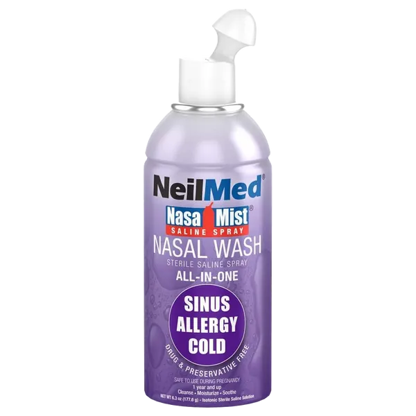 177ml can of Neilmed nasamist all-in-one spray front view