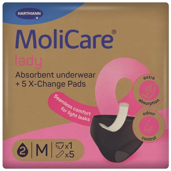 MoliCare Lady Absorbent Underwear + 5 X-Change Pads Medium