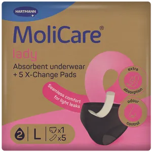 MoliCare Lady Absorbent Underwear + 5 X-Change Pads Large
