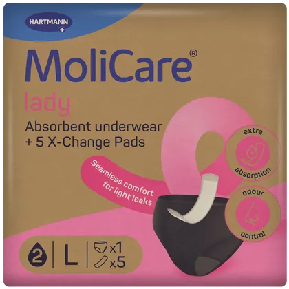 MoliCare Lady Absorbent Underwear + 5 X-Change Pads Large