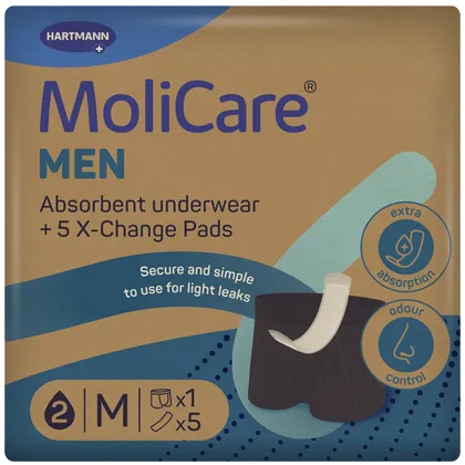 MoliCare Men Absorbent Underwear + 5 X-Change Pads Medium