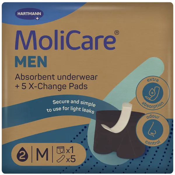 MoliCare Men Absorbent Underwear + 5 X-Change Pads Medium