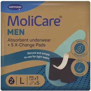 MoliCare Men Absorbent Underwear + 5 X-Change Pads Large