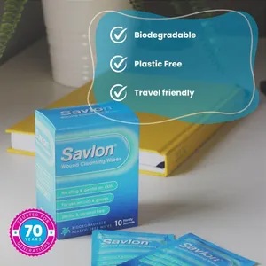 Savlon Wound Cleansing Wipes Plastic Free Pack of 10