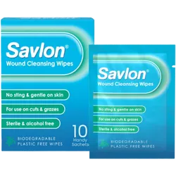 Savlon Wound Cleansing Wipes Plastic Free Pack of 10