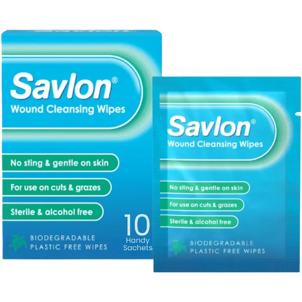 Savlon Wound Cleansing Wipes Plastic Free Pack of 10