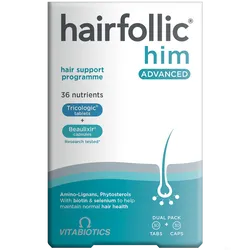 Vitabiotics Hairfollic Him Advanced 30 Tablets + 30 Capsules
