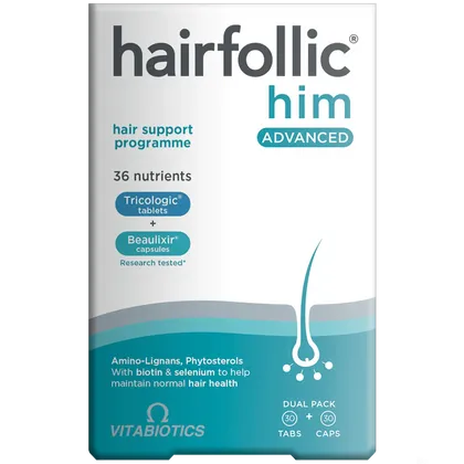 Vitabiotics Hairfollic Him Advanced 30 Tablets + 30 Capsules