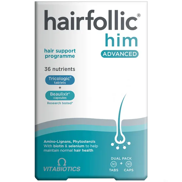 Vitabiotics Hairfollic Him Advanced 30 Tablets + 30 Capsules