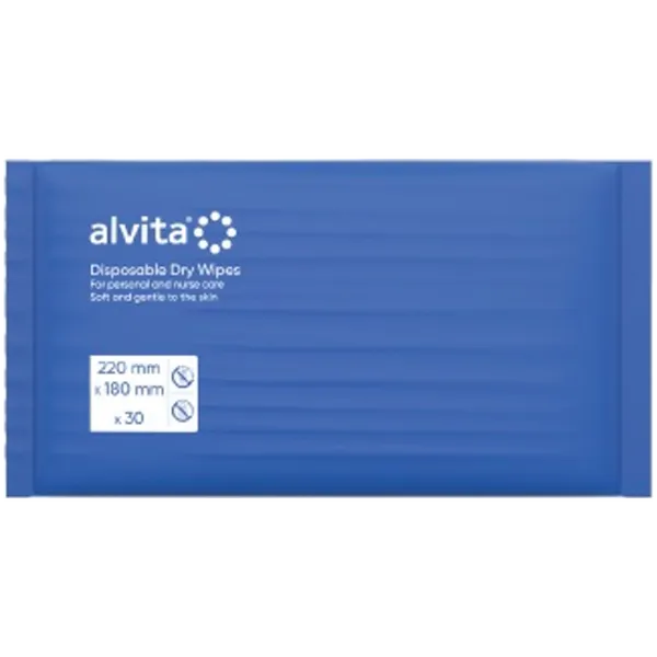 Alvita Disposable Dry Wipes Pack of 30