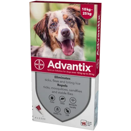 Advantix Spot-On Solution for Large Dogs (10-25kg) Pipettes Pack of 4