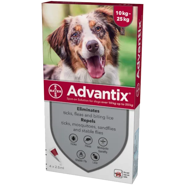 Advantix Spot-On Solution for Large Dogs (10-25kg) Pipettes Pack of 4