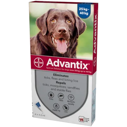 Advantix Spot-On Solution for Extra Large Dogs (>25kg) Pipettes Pack of 4