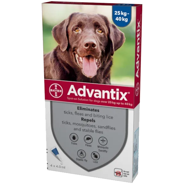 Advantix Spot-On Solution for Extra Large Dogs (>25kg) Pipettes Pack of 4