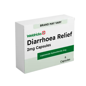 Diarrhoea Relief Loperamide 2mg Capsules Pack of 6