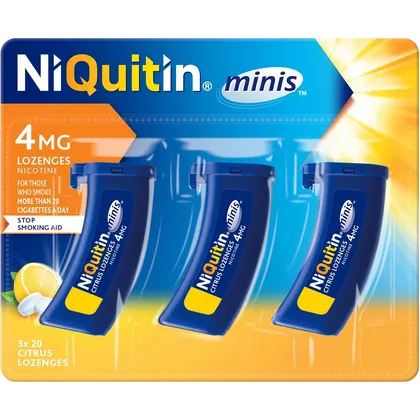 NiQuitin Minis 4mg Citrus Lozenges Pack of 60