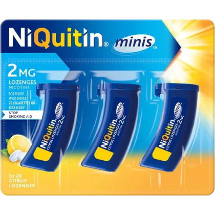 NiQuitin Minis 2mg Citrus Lozenges Pack of 60