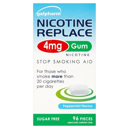 Nicotine Replace 4mg Chewing Gum Peppermint Pack of 96