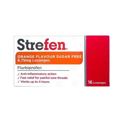 Strefen Lozenges Orange Sugar Free Pack of 16