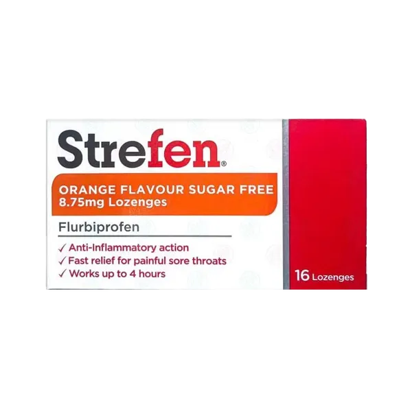 Strefen Lozenges Orange Sugar Free Pack of 16