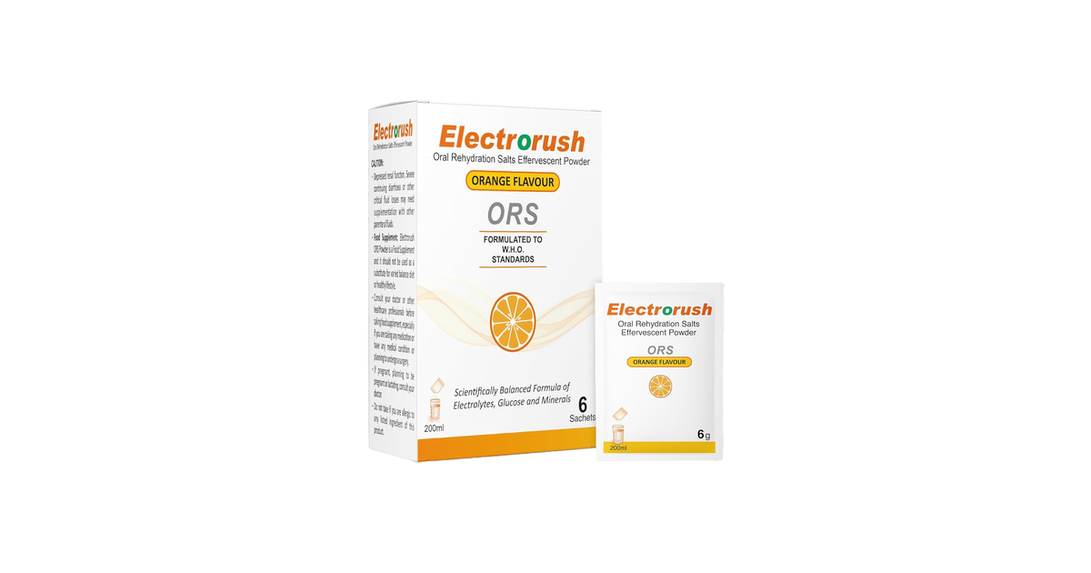 Electrorush Orange: Fast Rehydration Sachets 6 Pack