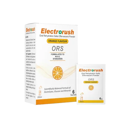 Electrorush Rehydration Sachets Orange Pack of 6