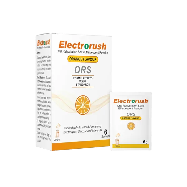 Electrorush Rehydration Sachets Orange Pack of 6