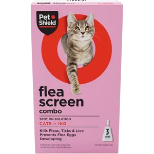 Pet Shield Flea Screen Combo Spot-On Flea & Tick Treatment for Cats Pack of 3