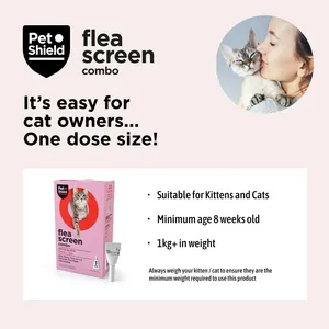 Pet Shield Flea Screen Combo Spot-On Flea & Tick Treatment for Cats Pack of 6