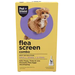 Pet Shield Flea Screen Combo Spot-On Flea & Tick Treatment for Small Dogs 2 - 10 kg Pack of 1
