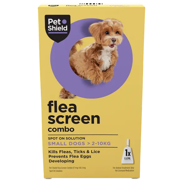 Pet Shield Flea Screen Combo Spot-On Flea & Tick Treatment for Small Dogs 2 - 10 kg Pack of 1