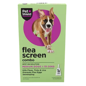 Pet Shield Flea Screen Combo Spot-On Flea & Tick Treatment for Medium Dogs 10 - 20 kg Pack of 1