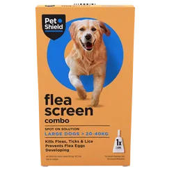 Pet Shield Flea Screen Combo Spot-On Flea & Tick Treatment for Large Dogs 20 - 40 kg Pack of 1