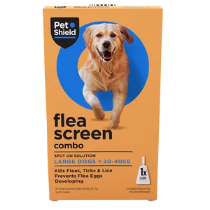 Pet Shield Flea Screen Combo Spot-On Flea & Tick Treatment for Large Dogs 20 - 40 kg Pack of 1