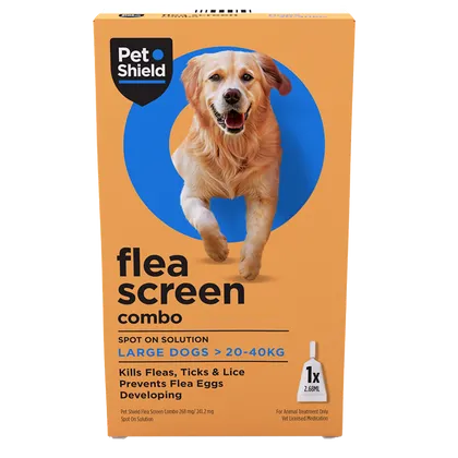 Pet Shield Flea Screen Combo Spot-On Flea & Tick Treatment for Large Dogs 20 - 40 kg Pack of 1