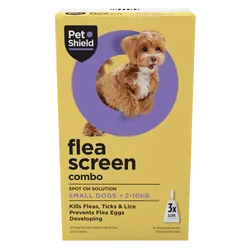 Pet Shield Flea Screen Combo Spot-On Flea & Tick Treatment for Small Dogs 2 - 10 kg Pack of 3