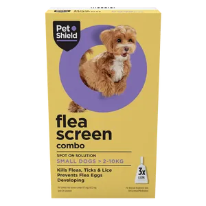 Pet Shield Flea Screen Combo Spot-On Flea & Tick Treatment for Small Dogs 2 - 10 kg Pack of 3