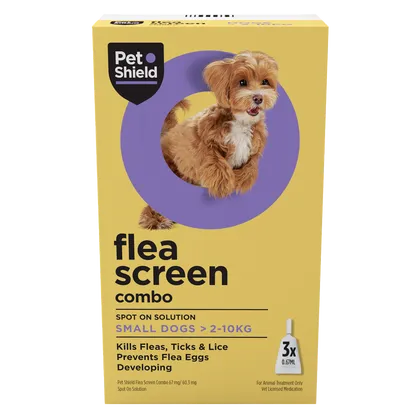 Pet Shield Flea Screen Combo Spot-On Flea & Tick Treatment for Small Dogs 2 - 10 kg Pack of 3