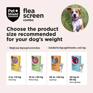 Pet Shield Flea Screen Combo Spot-On Flea & Tick Treatment for Small Dogs 2 - 10 kg Pack of 3