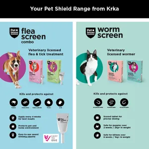 Pet Shield Flea Screen Combo Spot-On Flea & Tick Treatment for Medium Dogs 10 - 20 kg Pack of 3