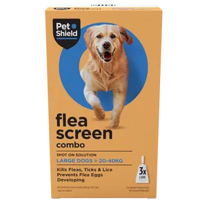 Pet Shield Flea Screen Combo Spot-On Flea & Tick Treatment for Large Dogs 20 - 40 kg Pack of 3